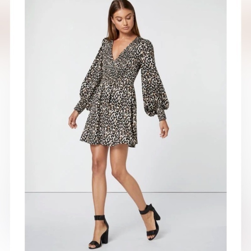 Elliatt Karma Leopard Print Mini Dress Size Small